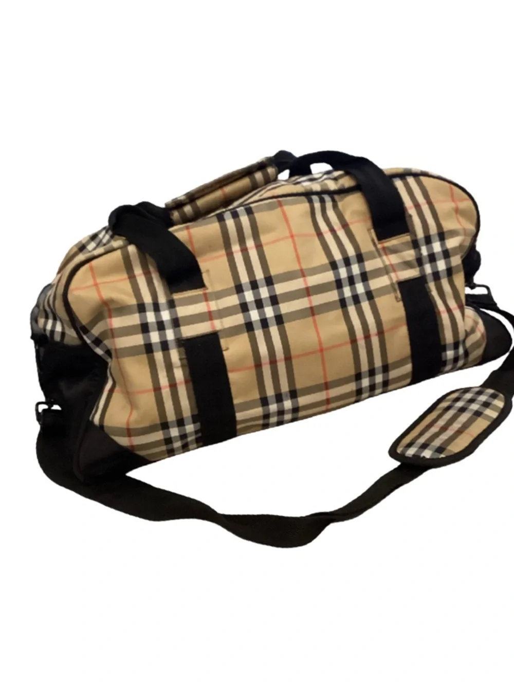 Burberry Golf Canvas Nova Check Duffle  Bag FLAWED - Picture 2 of 16